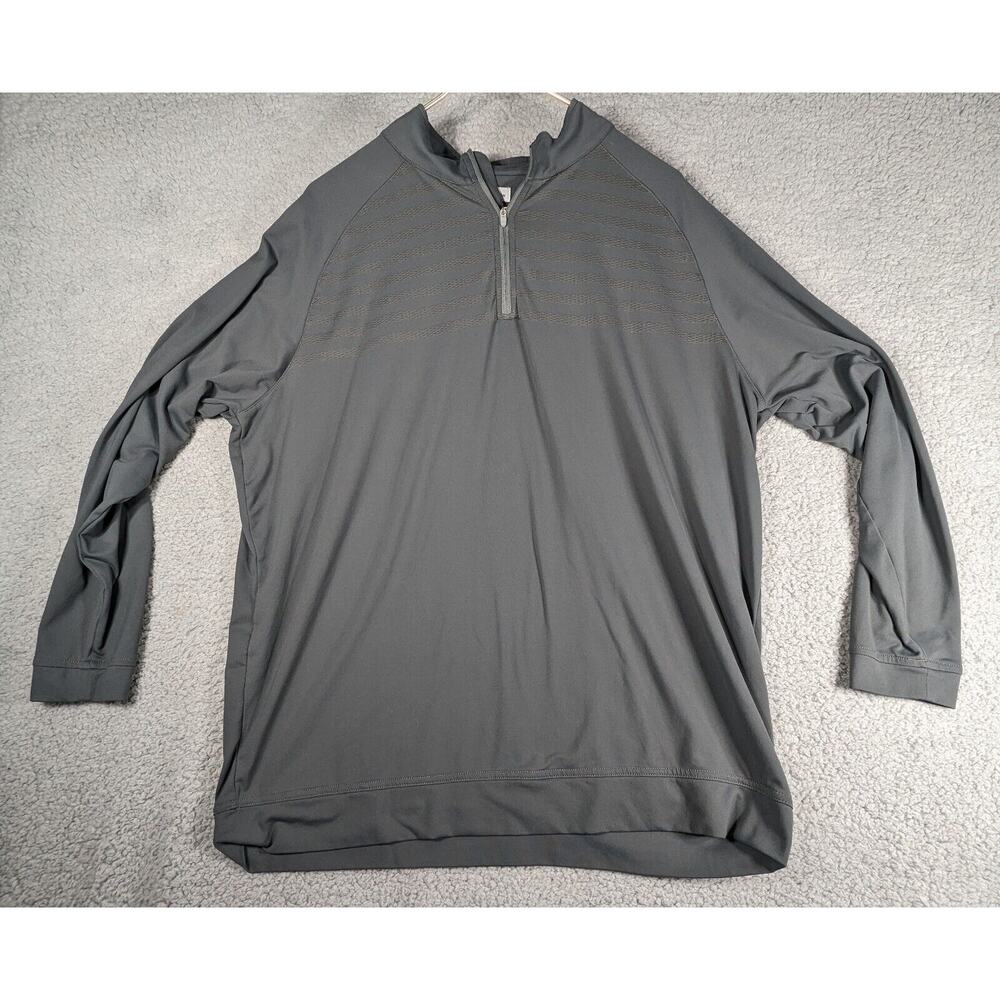 Peter Millar Pullover Mens Size XL 1/4 Zip Performance Shirt Grey Long Sleeve